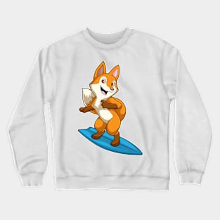 Fox as Surfer with Surfboard Crewneck Sweatshirt